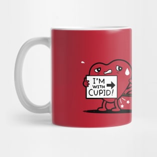 Funny Cute Kawaii Cupid Heart Valentine Relationship Cartoon Mug